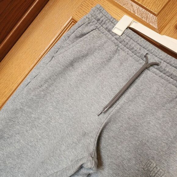 Puma Pants Mens XL Activewear Jogger Sweat Fleece Gym Training Drawstring Gray - Picture 4 of 12